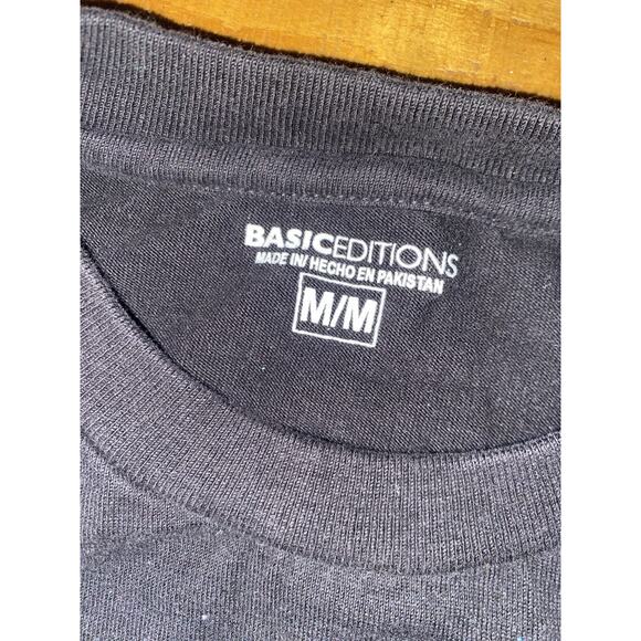 Basic Editions Gray Blue Stripe Men's Size Medium - Picture 2 of 6